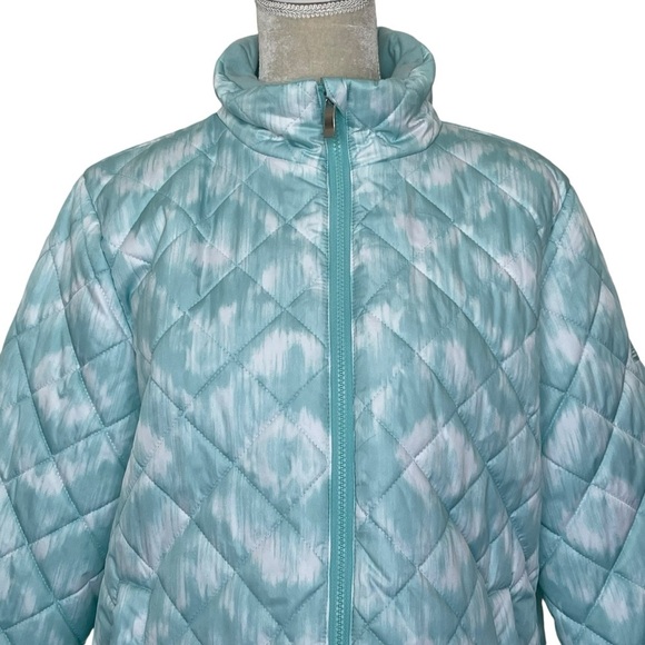 Zeroxposur Quilted Puffer Jacket Women’s Size XL Mint White Water Wind Resistant - Picture 2 of 8